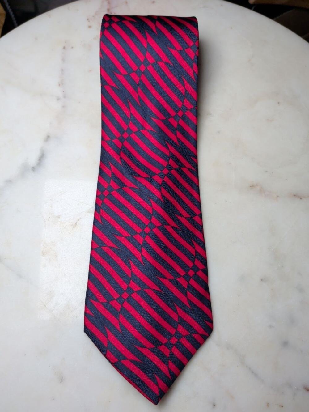 Vintage Gianni Versace Handmade Abstract Geometric Designer Neck Tie